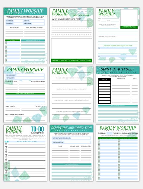 JW Free Family Worship Planner - JW Printables | Printable Planner For Moms by  Lori Nicholson Spiritual Schedule, Bible Study Sheets, Planner For Moms, Family Worship Night, Study Sheets, Jw Printables, Family Bible Study, Worship Night, Jw Family