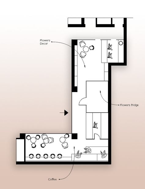 ARKA flower shop on Behance Flower Shop Floor Plan, Flower Store Interior, Shop Floor Plan, Photography Interior Design, Photography Interior, Flower Store, Cafe Interior Design, Shop Plans, Store Interior