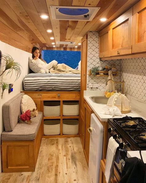 ↟ Break Away Tribe ↟ on Instagram: “Cant believe how much I have learned through youtube videos. before I started light travelers I wasn’t handy at all. I’m guessing I never…” Apartemen Studio, Mermaid Tile, Small Camper, Bus Living, Kombi Home, Van Conversion Interior, Van Life Diy, Campervan Interior, Bus Life