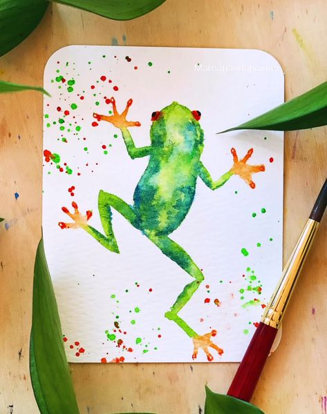 Frog Watercolor Simple, Watercolour Frog, Frog Watercolor, Frog Species, Sing To The Lord, Cute Bird, Frog Art, Watercolor Ideas, Tree Frogs