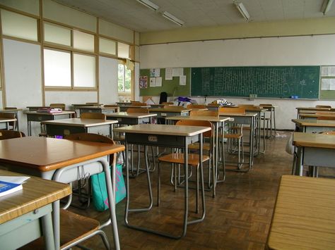 classroom | Japanese High School Classroom Classroom Interior, Japanese High School, School Hallways, School Interior, High School Classroom, Differentiated Instruction, Dream School, Aesthetic Japan, School Photography