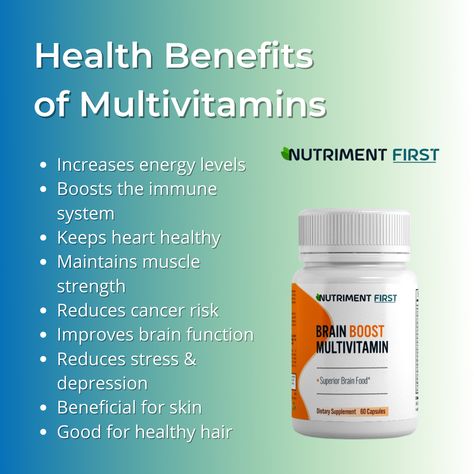 It is clear that a multivitamin supplement has the ability to increase our wellness. To fill our nutrient gaps, most of us have looked to the multivitamin to help. Here are the health benefits of multivitamins. #nutritiondelivered #nutritionrevolution #nutritionbynathalie #nutritionalcleansingrocks #NutritionStartsEarly #nutritionaltraining #nutritionwithlove Benefits Of Multivitamins, Multivitamin Benefits, Planning Content, Nutritional Cleansing, Multivitamin Supplements, Brain Boost, Improve Brain Function, Increase Energy Levels, Content Planning