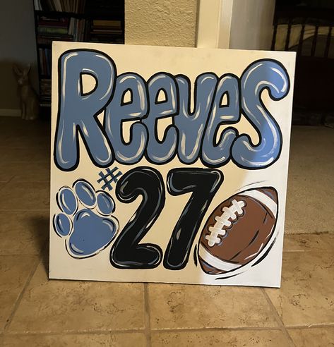 Yard sign Senior Football Posters, Soccer Senior Night Posters, Football Game Signs, Football Yard Signs, Volleyball Banners, Volleyball Signs, Senior Night Football, Soccer Senior Night, Softball Posters