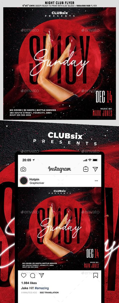 Night Club Party Flyer - Clubs & Parties Events Get it now!! #flyer #flyerdesign #flyertemplate #flyertemplates #summer #summersale #flyermusic #bestfyler #freefyler #printtemplate #promotion #halloween #christmasflyer #wintersale #adversting #premiumdesign #freedesign #bestdesign #summerparty #halloweenparty #envato #envatomarket #graphicriver #envatoelements #summerflyer #halloweenflyer #creativemarket #freepik #behance #shutterstock #dribbble Nightclub Flyer Design, Disco Flyer, Nightclub Poster, Nightclub Names, Instagram Invitation, Club Posters, Night Club Party Flyer, Club Party Flyer, Creative Book Covers