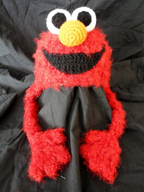 PATTERN Crochet Elmo Hat All 8 Sizes | Etsy Elmo Crochet, Crochet Character Hats, Girls Hats, Elmo Sesame Street, Silly Hats, Crochet Baby Hat Patterns, Easy Crochet Animals, Yarn Hats, Baby Hat Patterns