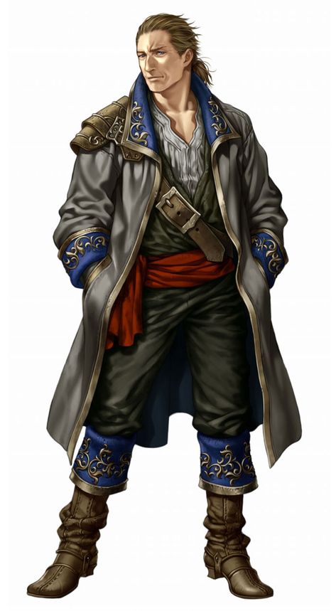 Male Human Artwork from Wizardry: Town of Imprisoned Spirits #art #artwork #gaming #videogames #gamer #gameart #conceptart #illustration Spirits Art, Pathfinder Character, Pirate Art, Heroic Fantasy, Spirited Art, Human Male, Dungeons And Dragons Characters, Dnd Art, Fantasy Male