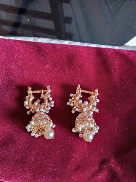 Makana Kundanalu Earrings, Makara Kundanalu Earrings, Makarakundanalu Designs, Gold Latest Designs, Makara Kundanalu, Makarakundanalu Earrings, Gold Earrings For Kids, Gold Earrings Indian, Indian Jewelry Earrings