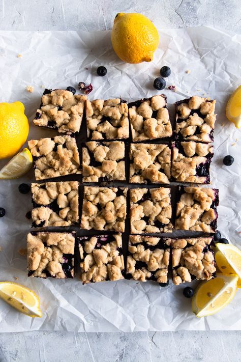 Lemon Blueberry Shortbread Bars - Good Things Baking Co Blueberry Shortbread Bars, Blueberry Shortbread, Lemon Blueberry Bars, Food For Work, Blueberry Bars, Lemon Shortbread, Shortbread Bars, Shortbread Recipes, Shortbread Crust