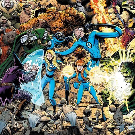 64 Likes, 0 Comments - The Art of Fantastic Four (@the_art_of_fantasticfour) on Instagram: “Fantastic Four featuring Villains - Art by @arthuradamsart after Jack Kirby & Joe Sinnot. . . . . .…” Fantastic Four Villains, Invisible Woman, Jack Kirby, Fantastic Four, Marvel Art, Kirby, Marvel Comics, Comic Art, Marvel