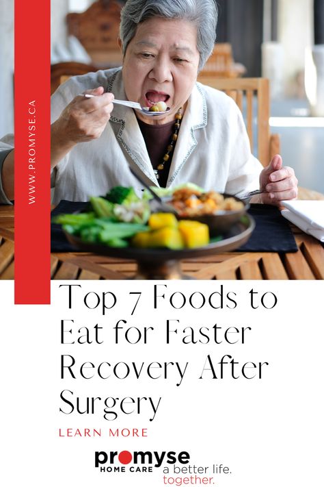 Explore the essential role of nutrition in post-surgery recovery for seniors. Discover a list of easily accessible and healthy foods designed to promote healing and aid in the recovery process. Learn how citrus fruits, berries, leafy greens, whole grains, lean meats, eggs, and water contribute to tissue regeneration, wound healing, and overall well-being. Optimize your loved one's recovery journey with these nutrient-rich choices for a comfortable and swift recuperation at home. #SurgeryRecovery Healing Foods After Surgery, Recovery After Surgery, Soft Diet, Elderly Health, Soft Foods Diet, Exercise And Mental Health, Lean Meats, Recovery Food, Speedy Recovery