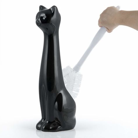 Cute loot and useful to boot! Brush Holder Ceramic, Ceramic Toilet, Ceramic Brush, Holder Plastic, Cat Brush, Kids Bathroom Accessories, Kids Shower Curtain, Toilet Bowl Brush, Toilet Brush Holder