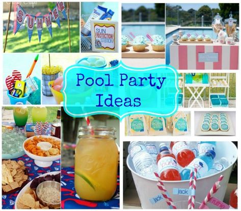 Five great pool party ideas to give you inspiration to celebrate the summer with style!  They are refreshing, fun and oh so appealing for the summer heat! Pool Party Ideas, Backyard Pool Parties, Pool Party Kids, Pool Beach Party, Pool Birthday, Perfect Birthday Party, Summer Pool Party, Pool Birthday Party, Kid Pool