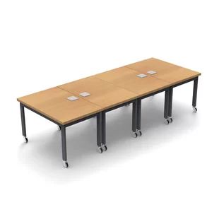 Symple Stuff Rectangular Conference Table | Wayfair Industrial Casters, Team Collaboration, Conference Meeting, Commercial Office Furniture, Power Bars, Conference Tables, Tables Set, Inbox Zero, Meeting Table