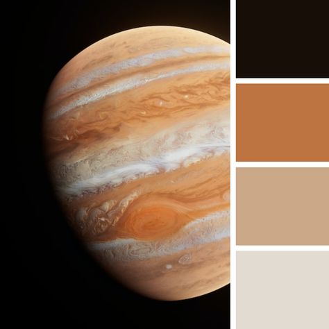 Jupiter palette Jupiter Color Palette, Saturn Color Palette, Planet Color Palette, Jupiter Color, Jupiter Aesthetic, Neptune Color, Mercury Planet, Jupiter Planet, Planet Colors