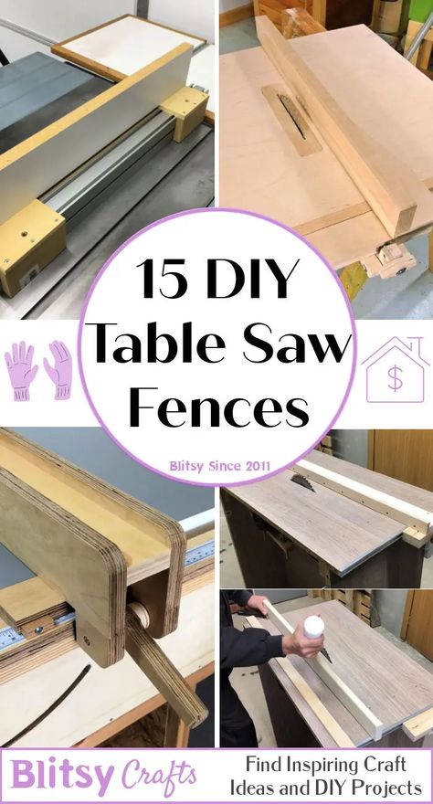 How To Make A Table Saw Fence, Diy Table Saw Jigs, Table Saw Stand Plans, Table Saw Fence Diy How To Build, Diy Router Table Fence, Tablesaw Fence Diy, Table Saw Fence Diy, Table Saw Diy Homemade, Wood Workshop Ideas