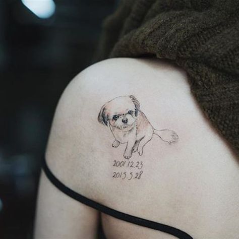 Pet Memorial Tattoo, Dog Memorial Tattoos, Dog Paw Tattoo, Small Tats, Explore Tattoo, Paw Tattoo, Eagle Tattoos, 강아지 그림, Instagram Tattoo