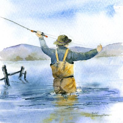 Rachel Mcnaughton | Advocate Art Fly Fishing Art, Watercolor Paintings Of Animals, Art Tutorials Watercolor, Watercolor Water, Watercolor Fish, Watercolor Pictures, Diy Watercolor Painting, Advocate Art, Fish Drawings