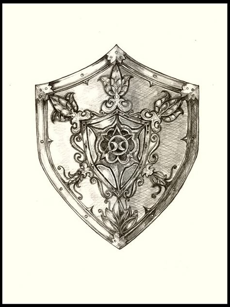 Dragon Knight Tattoo, Knight Shield Tattoo, Shield Drawing Reference, Shield Tattoo Design, Faction Symbols, Shield Drawing, Shield Medieval, Medieval Symbols, Shield Symbol