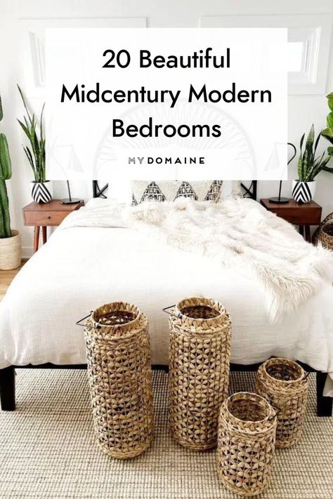 Modern Desert Bedroom, Boho Mid Century Modern Bedroom, Desert Modern Decor, Mid Century Headboard, Boho Style Room, Boho Mid Century Modern, Mid Century Modern Bed, Next Bedroom, Modern Headboard