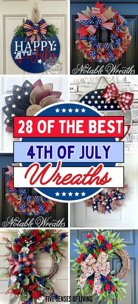 4th of July wreaths 2023: Are you looking for cute 4th of July wreath ideas to decorate your front door with this Independence Day? If so, we have the most patriotic 4th of July door wreaths including 4th of July wreath diy, 4th of July wreaths for front door, 4th of July wreath deco mesh, 4th of July wreath ideas, 4th of July wreath 2023, burlap 4th of July wreath, and more. Diy 4th Of July Wreaths For Front Door, Independence Day Wreath, July 4 Wreaths Red White Blue, July 4 Wreaths Diy, Fourth Of July Wreath Ideas, Fourth Of July Wreaths Diy, Patriotic Ribbon Wreath Diy, 4 Of July Wreath, Diy Red White And Blue Wreaths