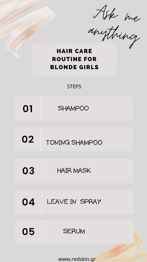 Hair care routine for blonde girls. Ask me anything you want for your blonde hair. Follow this 5 steps and enjoy your beautiful blonde hair like me. Healthy Blonde Hair Tips, Blonde Hair Care Routine, Healthy Blonde Hair, Blonde Hair Tips, Blonde Hair Care, Beautiful Blonde Hair, Girls Ask, Toning Shampoo, Soften Hair