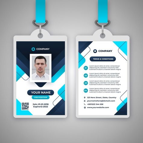 Abstract id badge template with picture ... | Free Vector #Freepik #freevector #business #card #template #office Id Badge Template, Corporate Identity Mockup, Business And Advertising, Identity Card Design, Employee Id Card, Nfc Card, Corporate Id, Badge Template, Personal Calendar