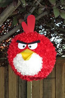 Cindy deRosier: My Creative Life: DIY Angry Bird Pinata Bird Pinata, Bird Diy, Bird Birthday Parties, Modern Baby Shower Games, Angry Birds Party, Funny Baby Shower Games, Piñata Ideas, Diy Pinata, Pinata Party