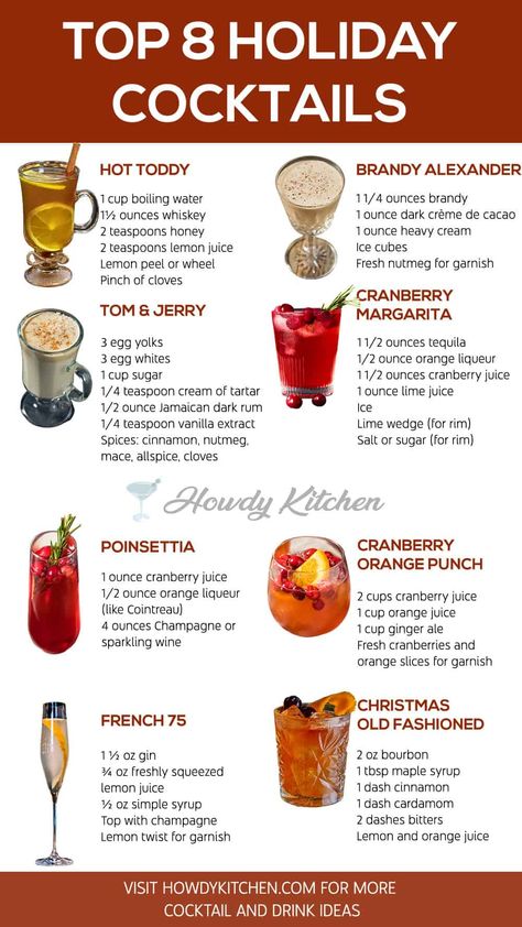 A lineup of holiday cocktails, showcasing festive drinks that are perfect for seasonal celebrations. Holiday Cocktails Thanksgiving, Fun Holiday Cocktails, Easy Winter Cocktails, Thanksgiving Recipes Drinks, Easy Holiday Cocktails, Christmas Cocktails Easy, Holiday Drinks Alcohol, Best Drink, Thanksgiving Drinks