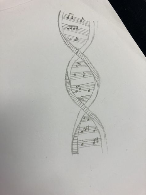 Music Dna Tattoo, Dna Doodle, Music And Science, Science Tattoo, Dna Tattoo, Sugar Skull Tattoos, Skull Tattoos, Sugar Skull, Geometric Tattoo