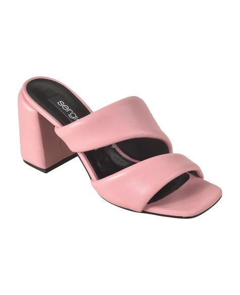 Sergio Rossi Padded Strap Block Heel Mules | italist, ALWAYS LIKE A SALE Ladies Heels, Block Heel Mules, Heel Mules, Pink Sandals, Leather Cap, Boot Pumps, Color Rojo, Sandals For Women, Sergio Rossi