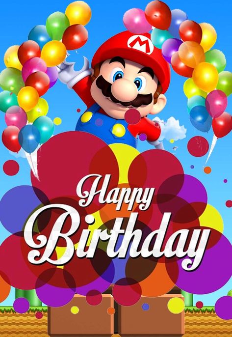 Mario Printable Birthday Card — PRINTBIRTHDAY.CARDS Happy Birthday For Boy, Super Mario Happy Birthday, Mario Birthday Card, Happy Birthday Wishes Boy, Birthday Wishes Boy, Mario Und Luigi, Happy Birthday Boy, Mario Bros Birthday, Happy Birthday Kids