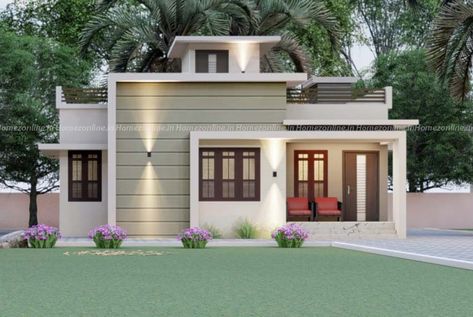 Home Elevations Indian Single Floor, House Exterior Single Floor, Kerala Exterior Design, Single Floor House Elevation Modern, Modern Single Floor House Design, Single Floor House Design Indian Village, Simple Modern Exterior House Design, Modern Small House Design Simple, Single Floor House Design Indian