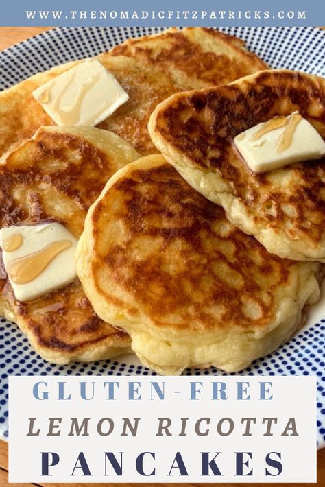 Ricotta Recipes Gluten Free, Gluten Free Lemon Ricotta Pancakes, Ricotta Pancakes Gluten Free, Gf Wraps, Ricotta Pancakes Recipe, Lemon Ricotta Pancakes Recipe, Dinner Light, Gluten Free Brunch, Lemon Ricotta Pancakes