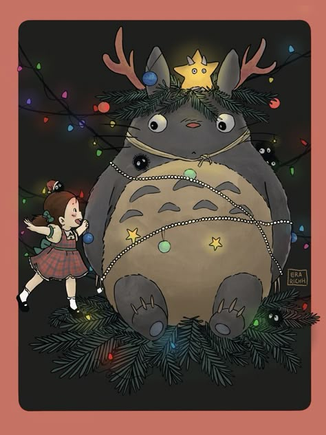 Totoro Art, Studio Ghibli Background, Ghibli Artwork, Anime Christmas, Studio Ghibli Art, Sanrio Wallpaper, Ghibli Art, Disney Studios, My Neighbor Totoro