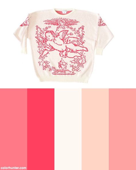 Vintage Valentine's Day Acrylic Cherub Angel Sweater Color Scheme Christmas Color Palette, Romantic Colors, Valentine Coloring, Brand Color Palette, Color Palette Design, Vintage Valentines, Color Stories, Color Swatches, Pantone Color