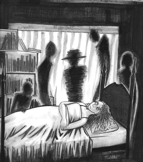 Shadow People, Nightmares Art, Creepy Drawings, Dreams And Nightmares, Dark Art Drawings, Demon Art, Dark Art Illustrations, Scary Art, Ap Art