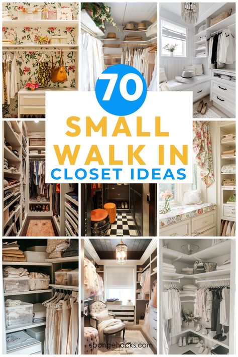 Get these small walk in closet ideas when you have a small place. These space saving will help with organizing your small walk in closet. Walk In Closet Turned Bedroom, Weird Closet Space, Long Reach In Closet Ideas, Remodel Small Closet, Small Closet Walk In, Small Walk In Master Closet Ideas, 12x7 Walk In Closet, 3x4 Closet Ideas, Small Closet With Drawers