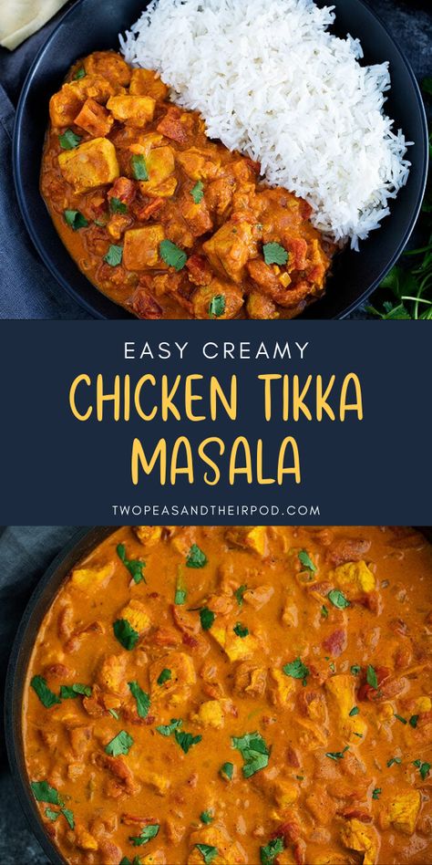 Easy Chicken Tikka Masala, Seafood Diet, Chicken Tikka Masala Recipes, International Dishes, Main Entrees, Tikka Masala Recipe, Indian Dinner, Chicken Recipies, Chicken Masala