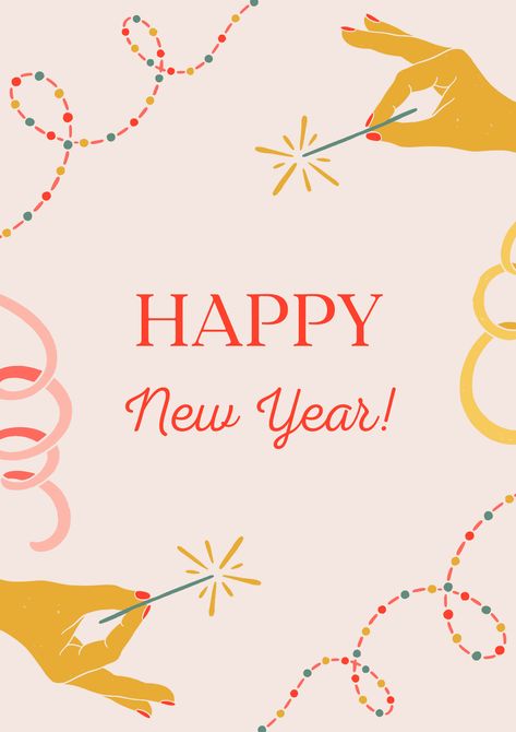 Happy New Year #canva #template #holiday #christmas New Years Illustration Design, New Years Design Graphic, Christmas Graphic Design Poster, Happy New Year Template Design, New Years Graphic Design, 2024 New Year Design, New Year Template Design, Happy New Year Graphic Design, New Years Illustration