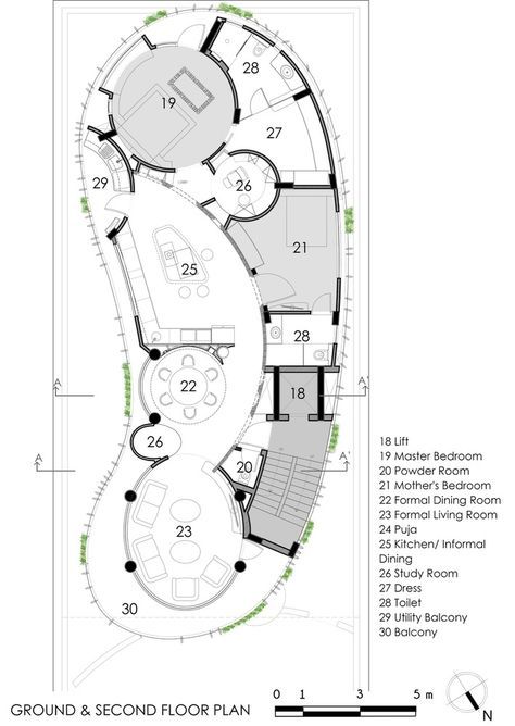 Gallery of Outré House / Anagram Architects - 14 Organic Plans Architecture, Art Gallery Plan, Organic Plan, Organic House Design, Circle Architecture, Gallery Plan, Organic Architecture Concept, Organic Building, Circle House