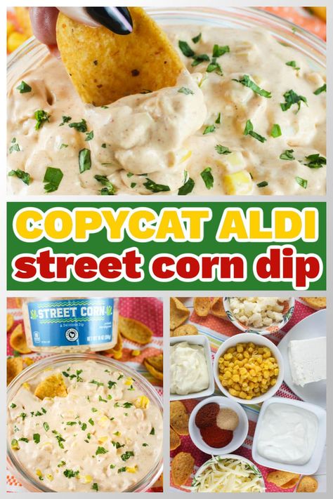 Copycat Aldi Street Corn Dip Recipe Copycat Costco Street Corn Dip, Aldi Mexican Street Corn Dip, Best Street Corn Dip, Easy Street Corn Dip Recipe, Street Corn Dip Recipe Cold, Creamy Street Corn Dip, Street Taco Dip, Rojos Street Corn Dip Recipe, Aldi Appetizer Recipes