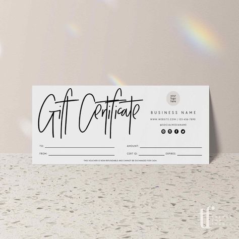 modern gift certificate add logo canva template Fonts To Download, Birthday Certificate, Company Ideas, Staff Appreciation Gifts, Small Business Gifts, Brow Artist, Company Gifts, Gift Certificate Template, Staff Appreciation