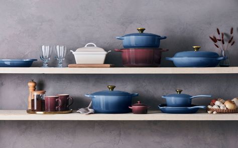 Warm Up the Season with Chambray | Le Creuset® Official Site Fall Routine, Le Crueset, Le Creuset Colors, Roasted Figs, Spring Garden Party, Fall Dinner Party, Roasted Root Vegetables, Chili Bowl, Warm Fragrance