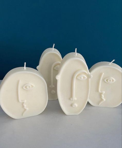 Minimal Candles, Minimalist Candles, Abstract Faces, Luxury Candles, Face Design, Country Home, Candle Set, Handmade Home Decor, Handmade Home