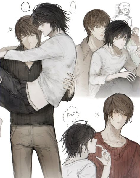 Light X L, Nate River, Year 9, L Lawliet, My My, L And Light, Cute Couple Art, Anime Couples Manga, Cool Animations