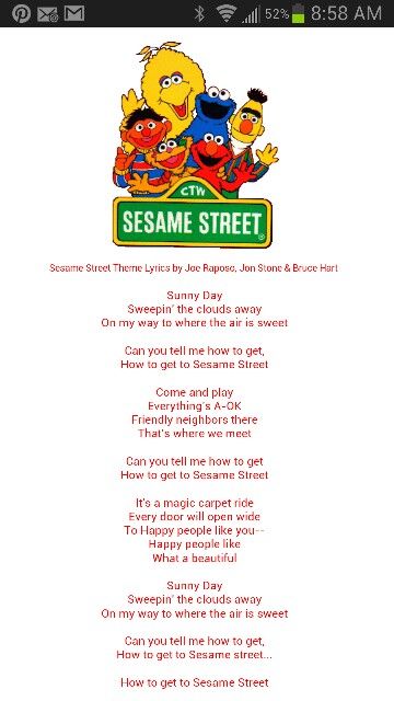 Sesame Street theme song Sesame Street Activities For Preschool, Sesame Street Activities Toddlers, Sesame Street Nursery Ideas, Sesame Street Classroom, Sesame Street Quotes, Sesame Street Crafts, Toddler Songs, Sweet Dream Quotes, Pumpkin Song