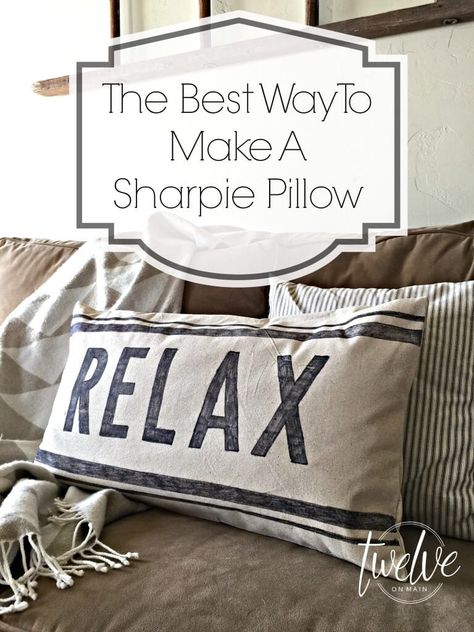 The Best Way To Make A Sharpie Pillow Diy Pillows Decorative, Drop Cloth Projects, Creative Pillows, Pillows Decorative Diy, Sharpie Crafts, Pillows Decorative, Sewing Pillows, Drop Cloth, Farmhouse Pillows