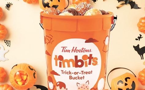 Trick Or Treat Bucket, Treat Bucket, Bucket Filling, Spooky Treats, Tim Hortons, Trick Or Treat, Fun Facts, Things To Come, Trim