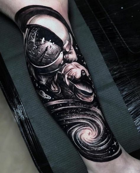 Space Themed Leg Sleeve, Trippy Arm Sleeve Tattoo, Trippy Alien Tattoo Ideas, Space Tattoos Men, Universe Tattoo Sleeve, Space Theme Tattoo, Outer Space Tattoo, Space Sleeve Tattoo, Space Tattoo Designs