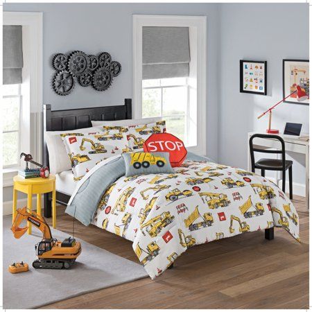 Tractor Bedroom, Waverly Bedding, Construction Bedding, Construction Room, Construction Bedroom, Kid Bedrooms, Kids Comforter Sets, Full Comforter Sets, Kids Comforters